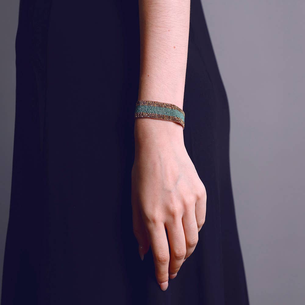 Macramé Beaded Bracelet Verde