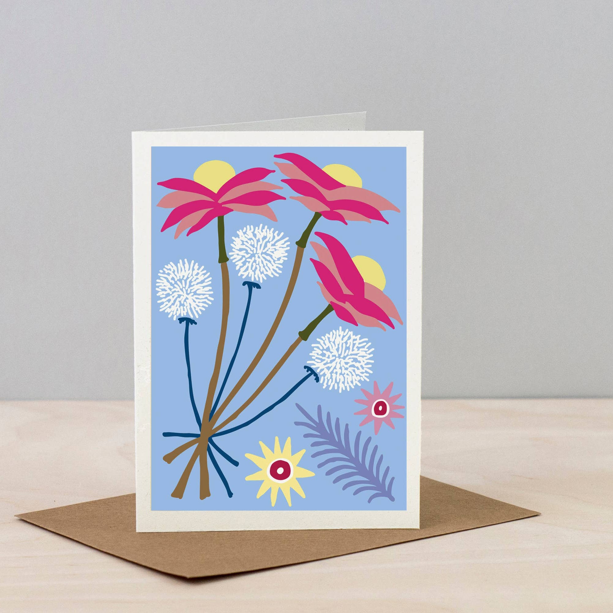 Pastel Blue All Occasions Dried Flower Card
