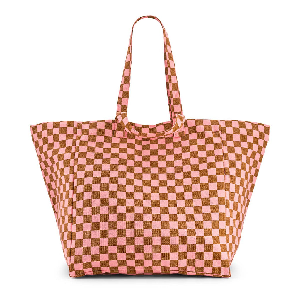 Caramel and Strawberry Checkerboard Elisa Tote Bag