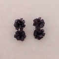 Double Flower Earrings Black