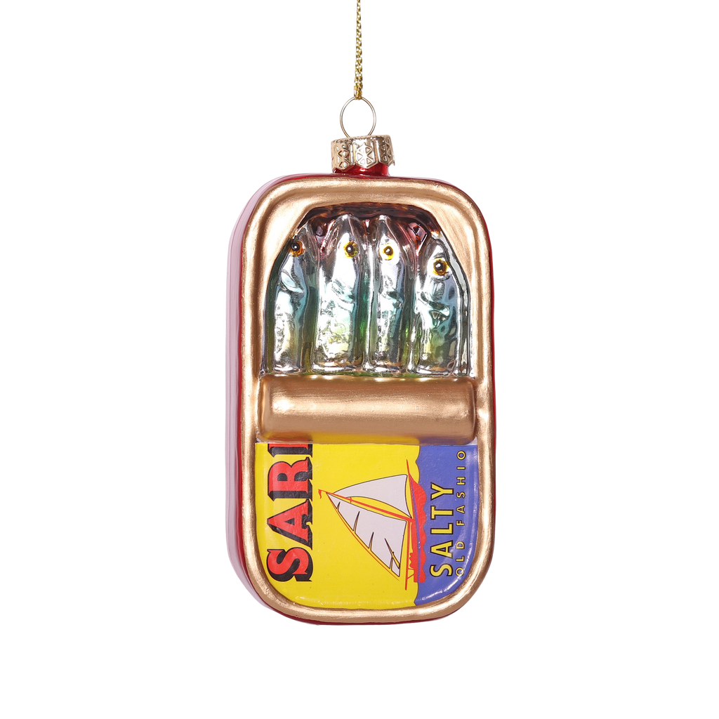 Sardines Can Glass Decoration, 10cm