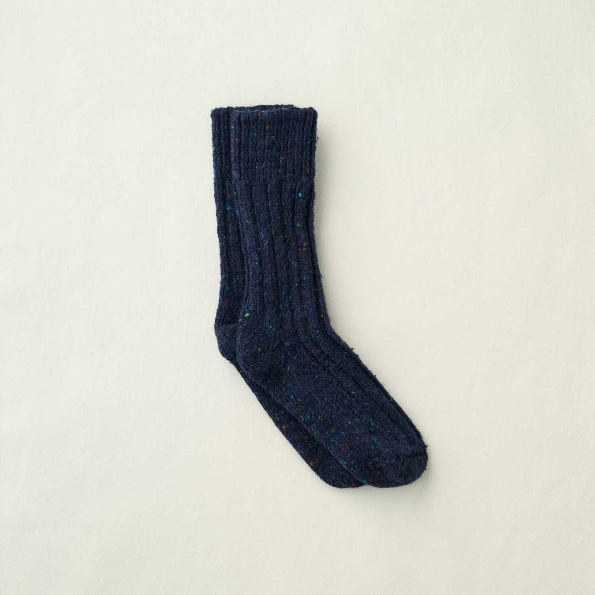Navy Recycled Wool Organic Cotton Low Gauge Socks