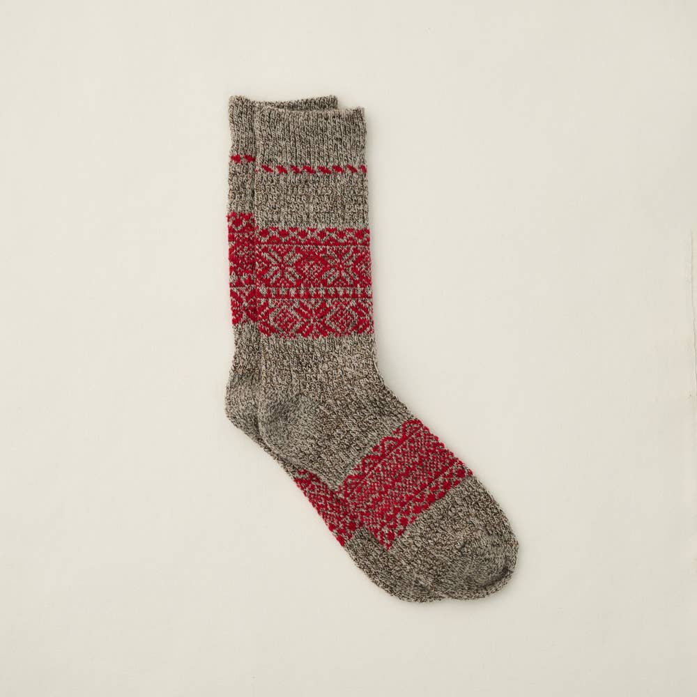 Wool Organic Cotton Snow Pattern Socks