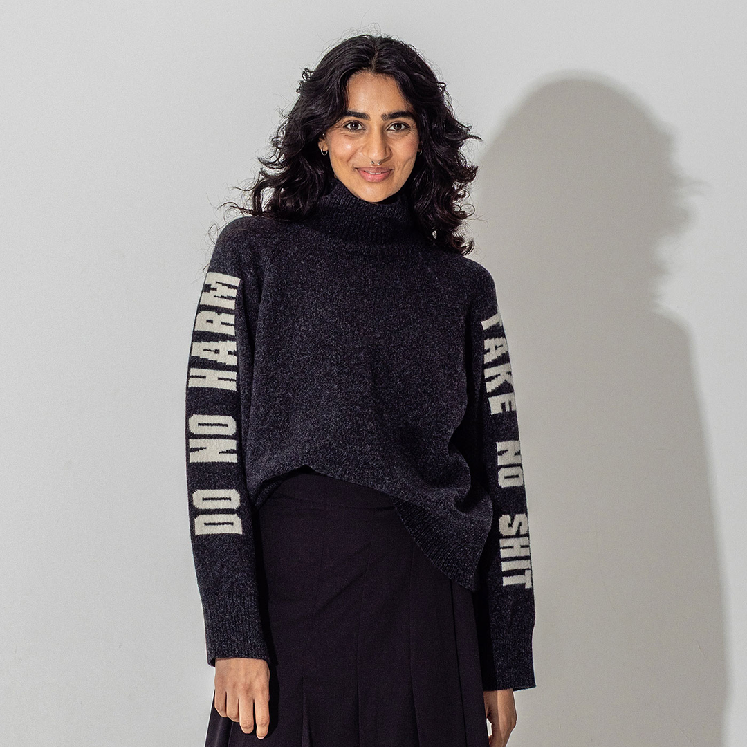 Do No Harm Take No Shit Merino Funnel Jumper