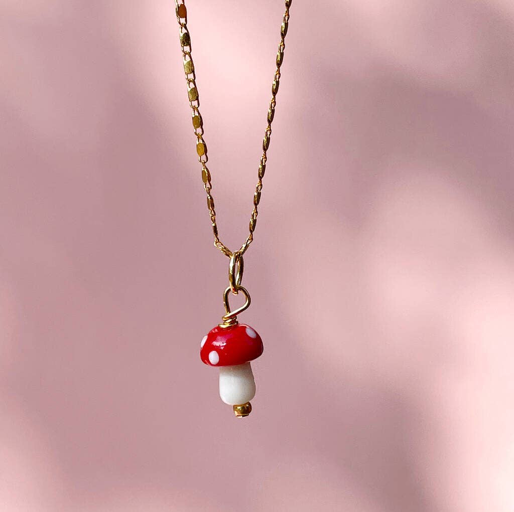 Glass Mushroom Necklace