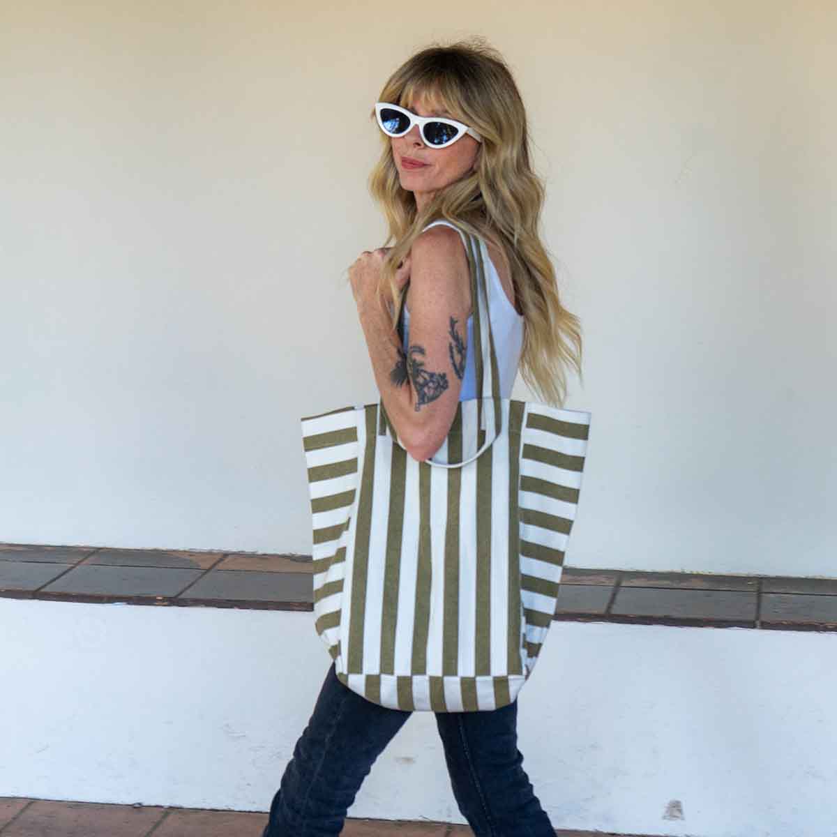 Olive Elizabeth Stripes Tote Bag