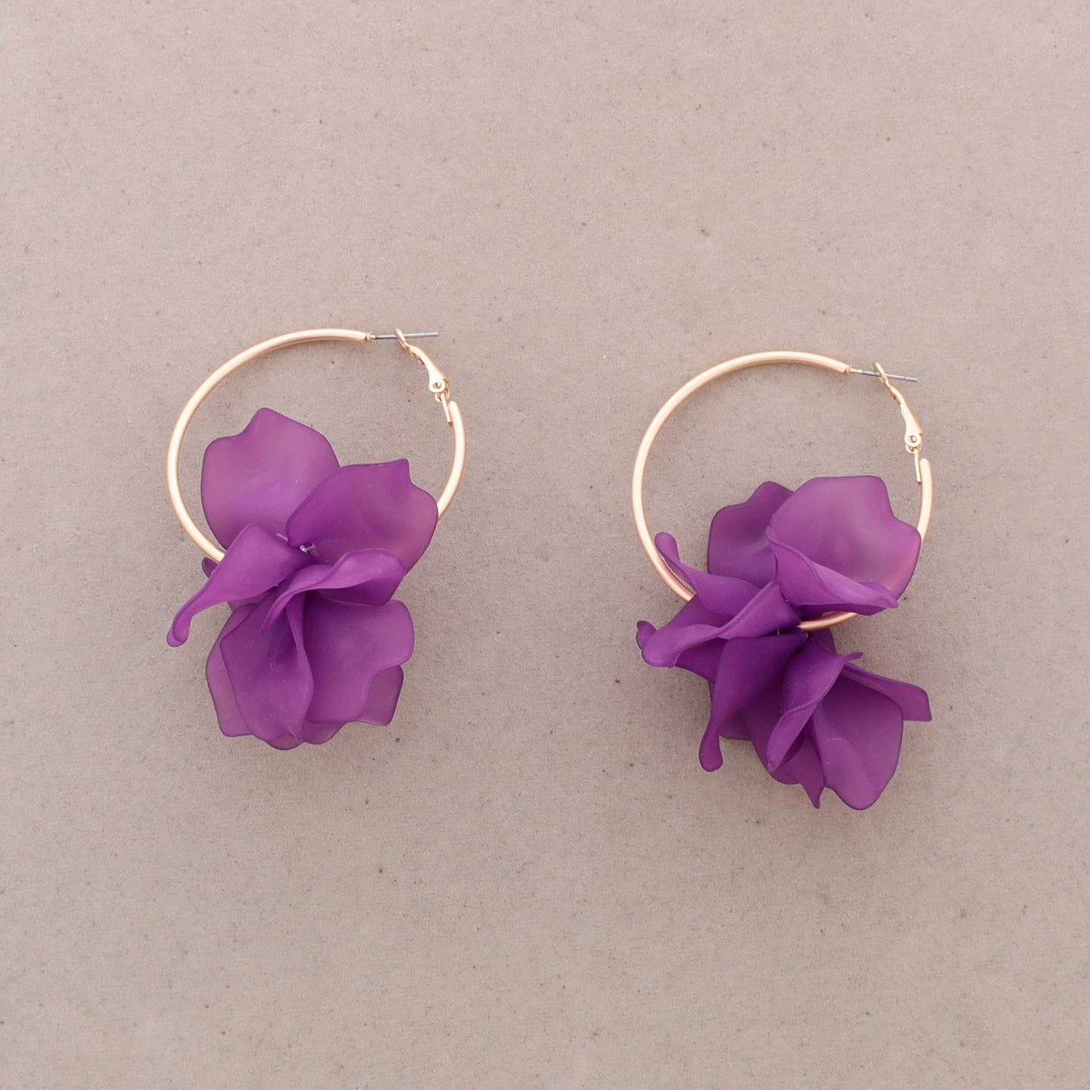 Petal Hoop Earrings Mulberry