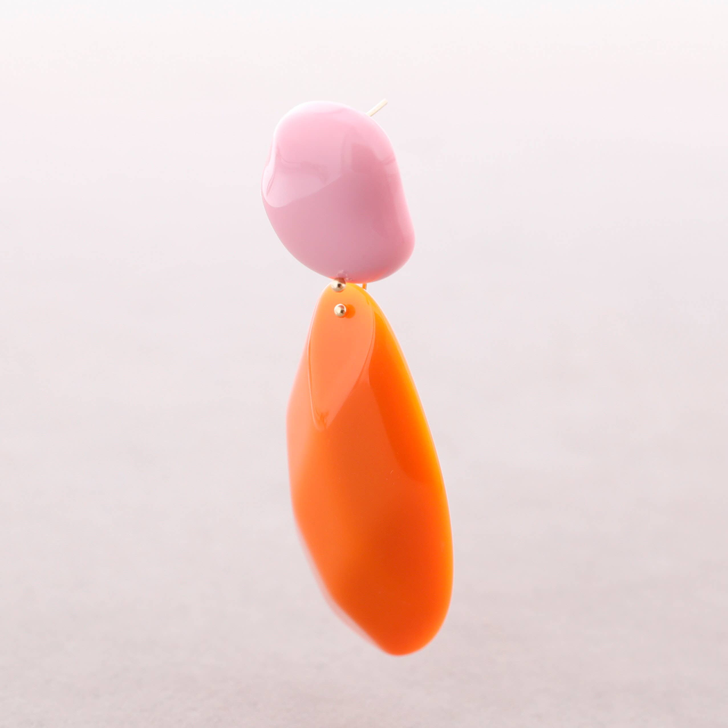 Orange & Pink Resin Beaded Earrings