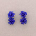 Double Flower Earrings Electric blue