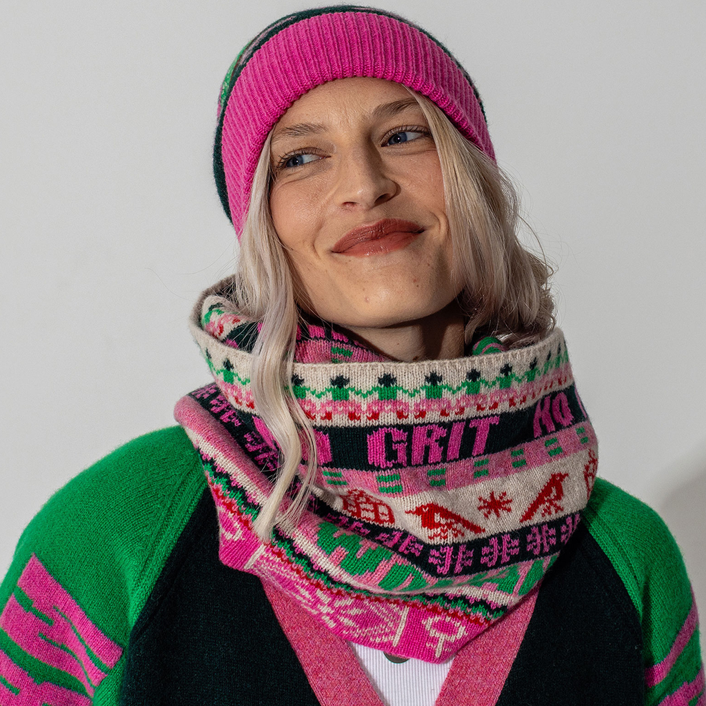 Feminist Fairisle Loop Scarf - Pre Order for 6 Nov 25