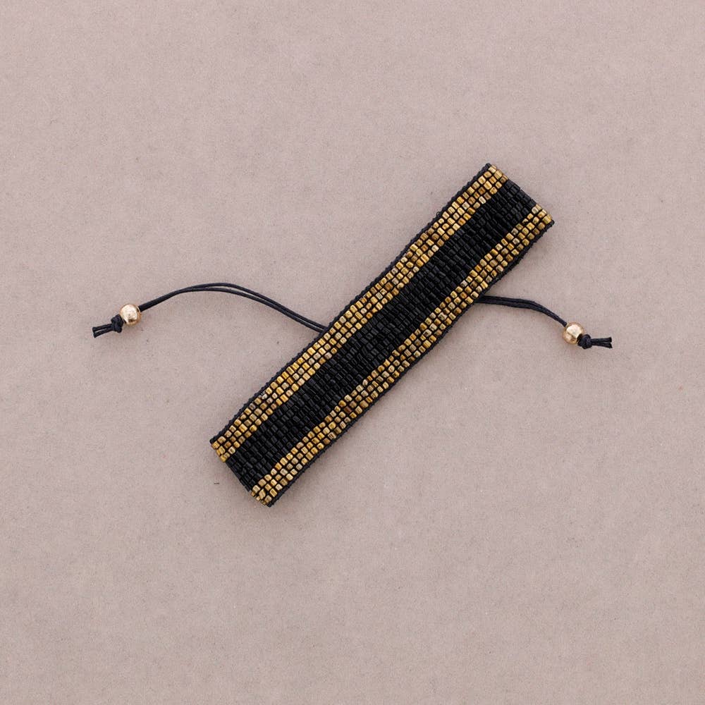 Macramé Beaded Bracelet Negro