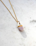 Juno Teardrop Necklace - Aqua or Lilac Glaze: Lilac/Gold