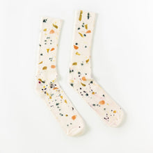 Cream Abstract Bundled Dyed Bamboo Socks