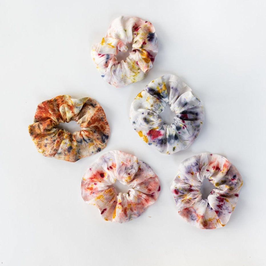 Botanically Dyed Silk Hair Scrunchie