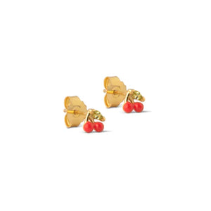 Coral Cherry Stud Earrings