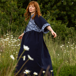 Stripe Bloom Lammas Dress
