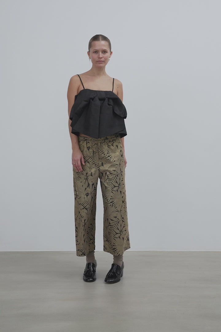 Black Crispy Bow Top