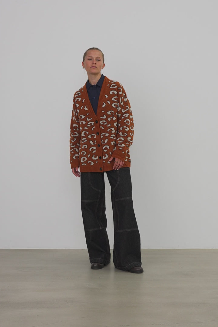 Animal Jacquard Cardigan - Last One (size Small)