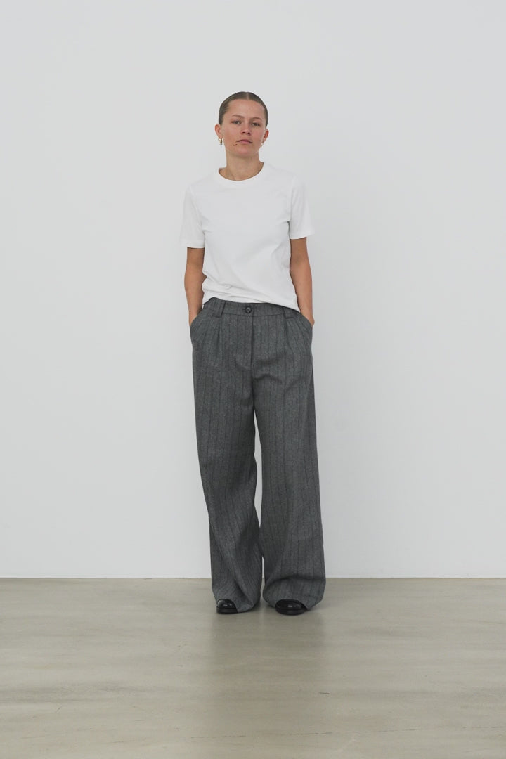Oversized Herringbone Wool Pants