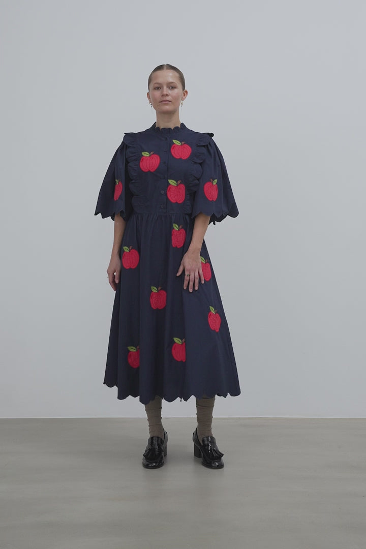 Embroidered Cotton Midi Dress