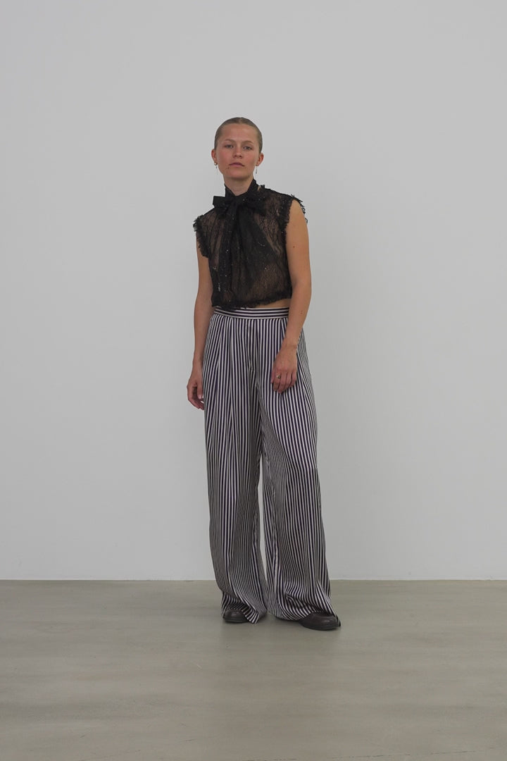 Black Sheer Cropped Lace Top