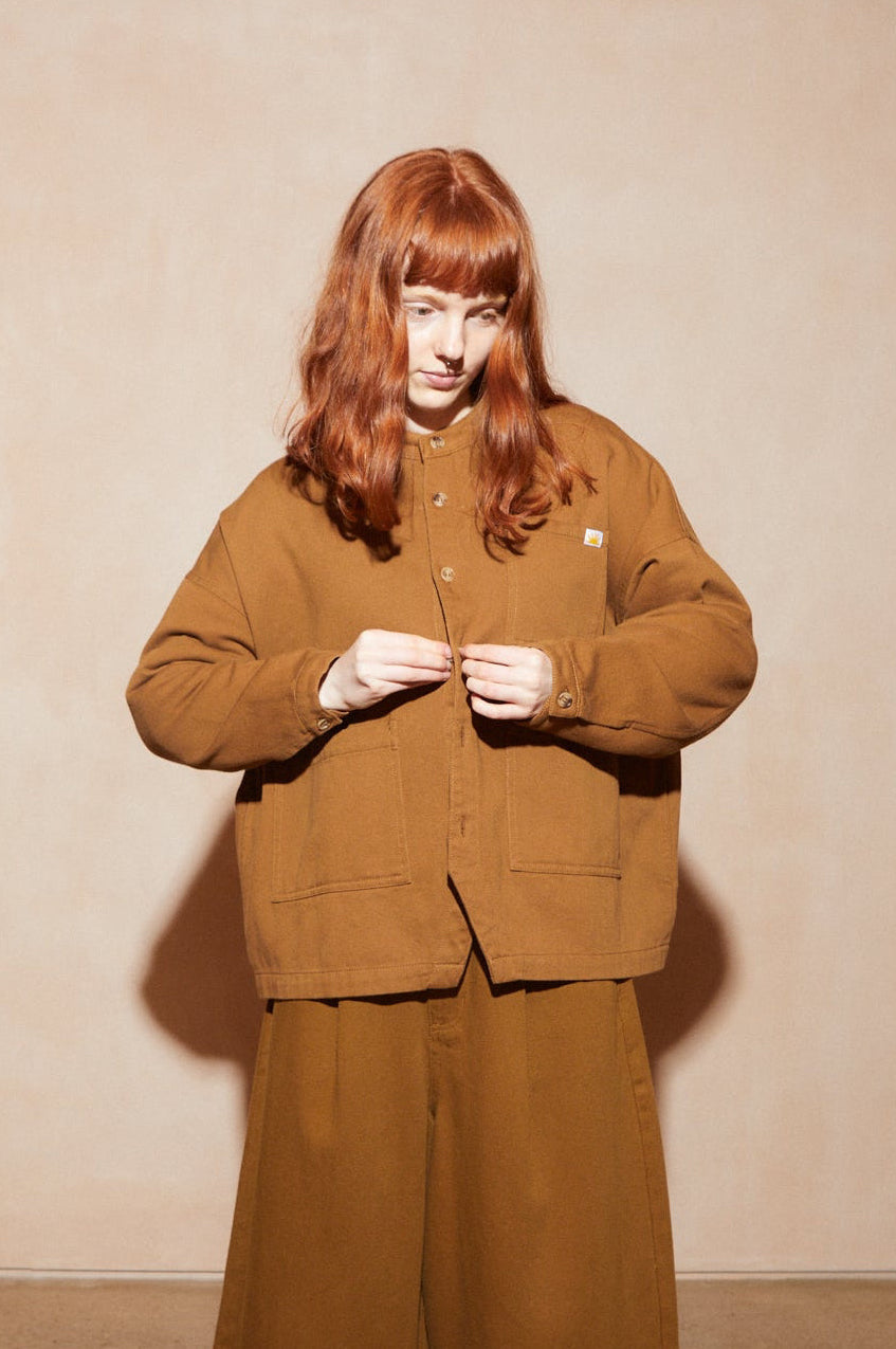 Tobacco Oversized Chore Drill Coat