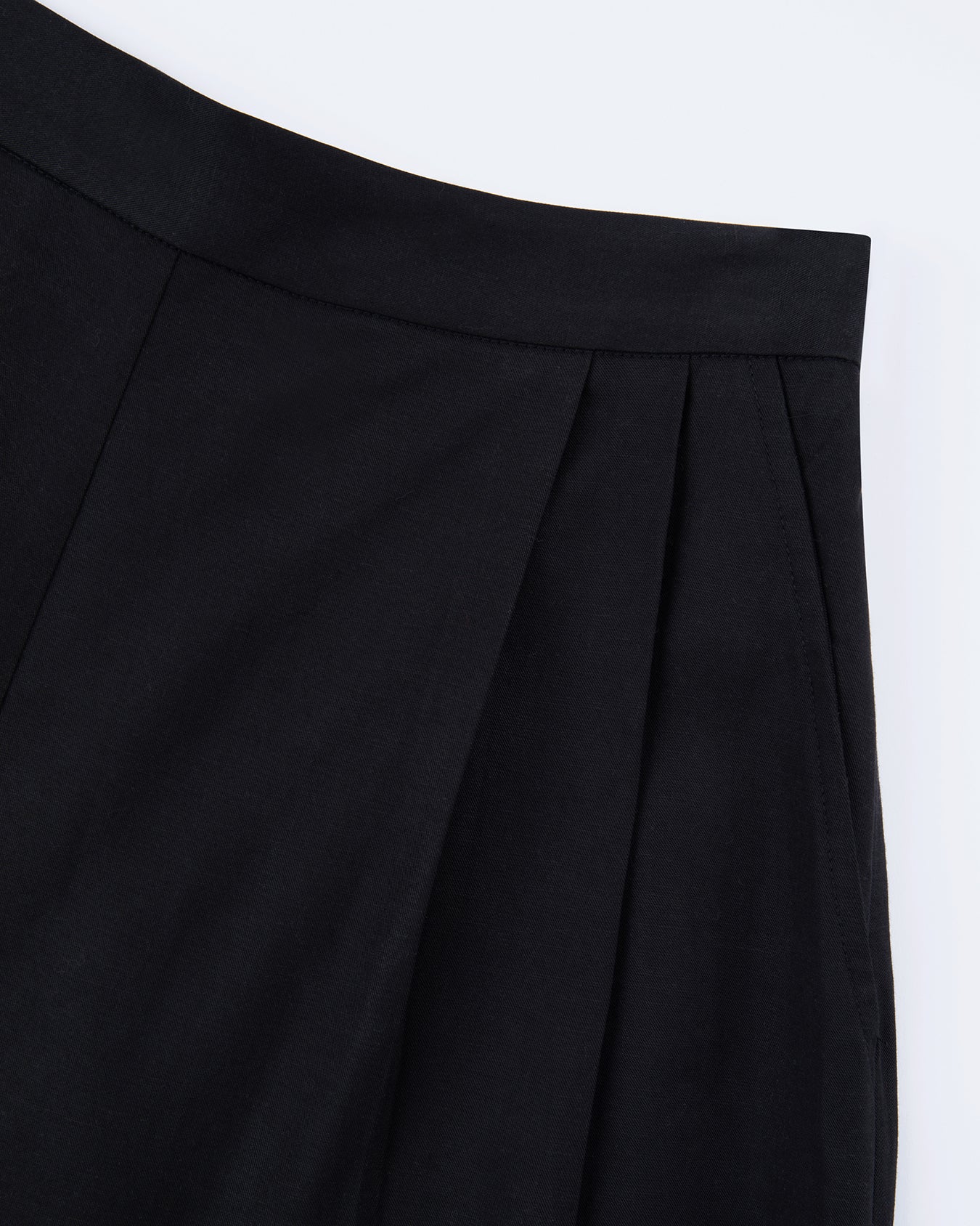 Black Lyocell Wide Trousers