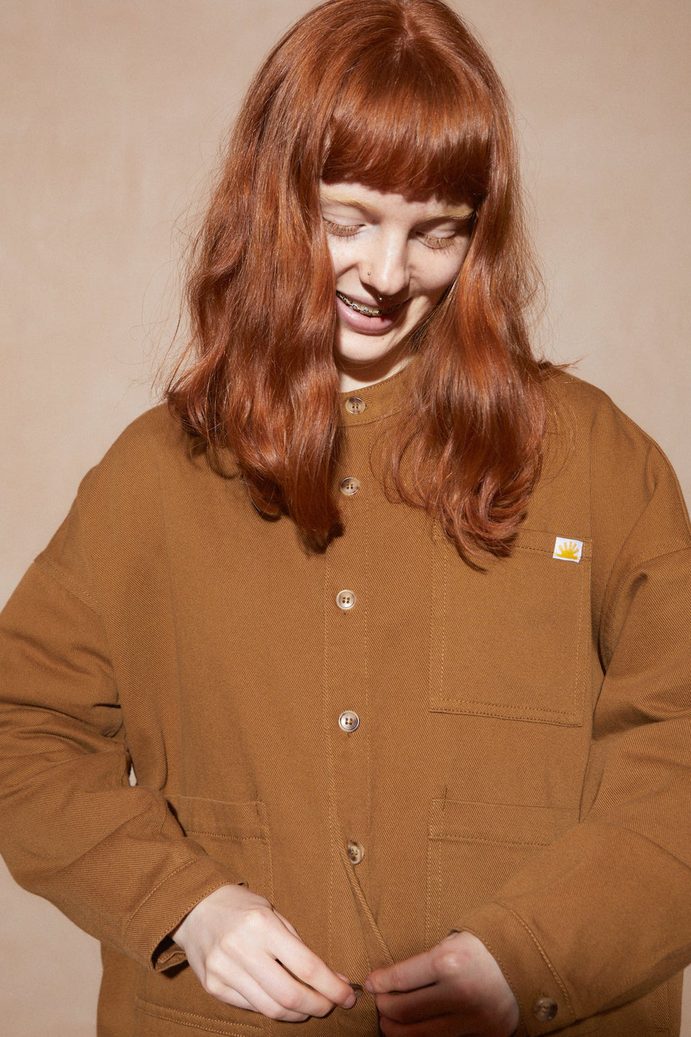 Tobacco Oversized Chore Drill Coat
