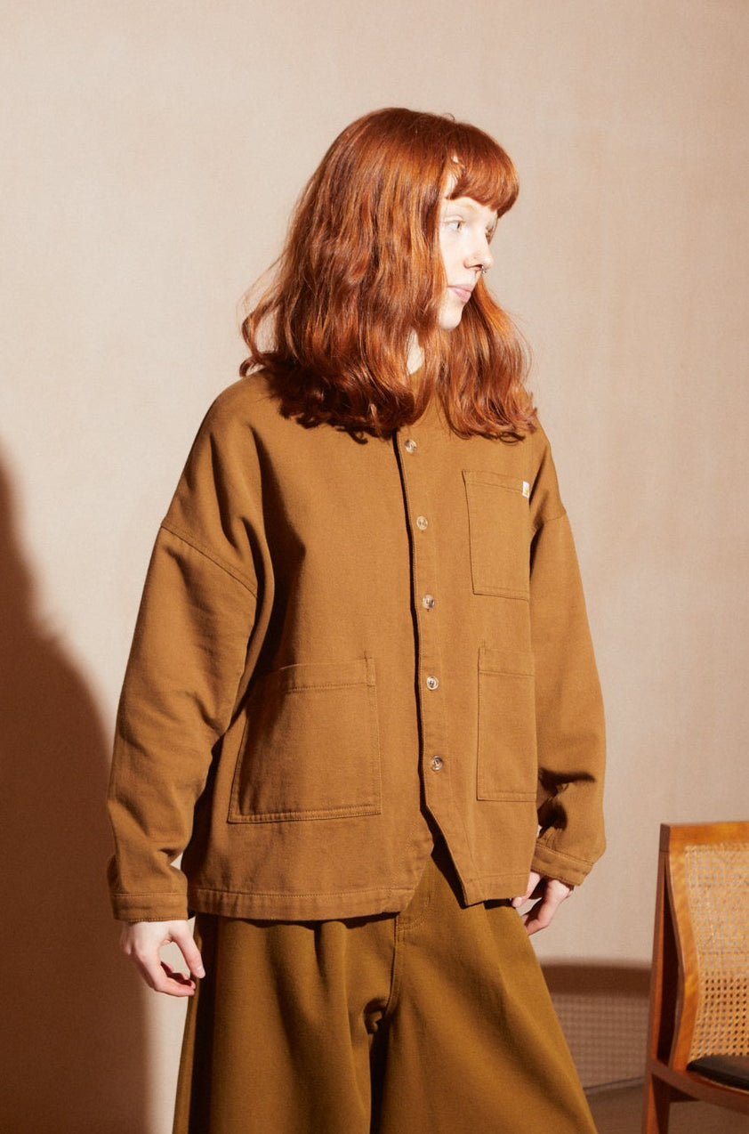 Tobacco Oversized Chore Drill Coat