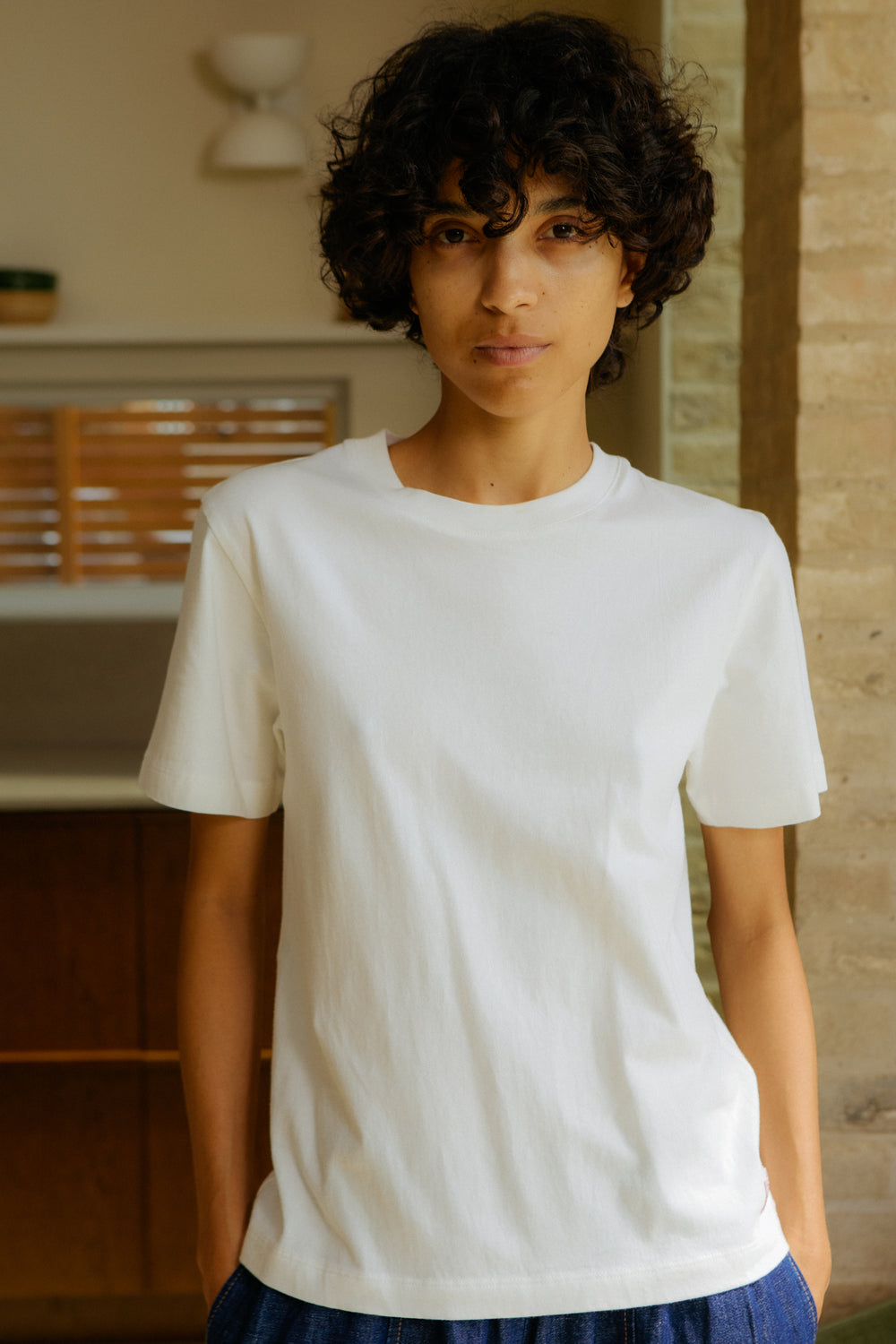 Cream Basic Tee