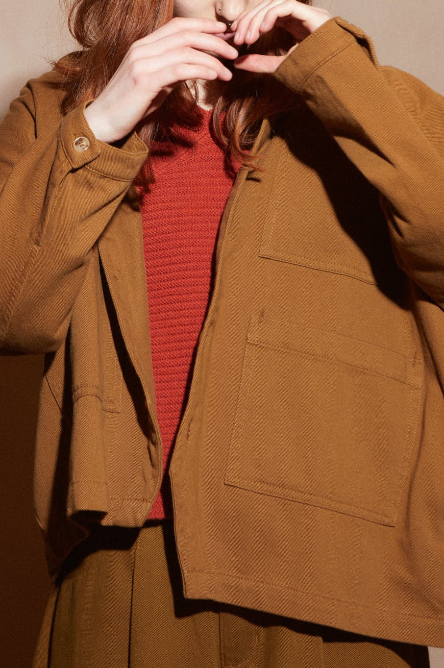 Tobacco Oversized Chore Drill Coat