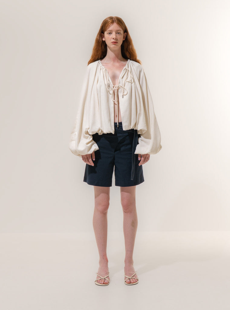 Off White Drawstring Volume Jacket