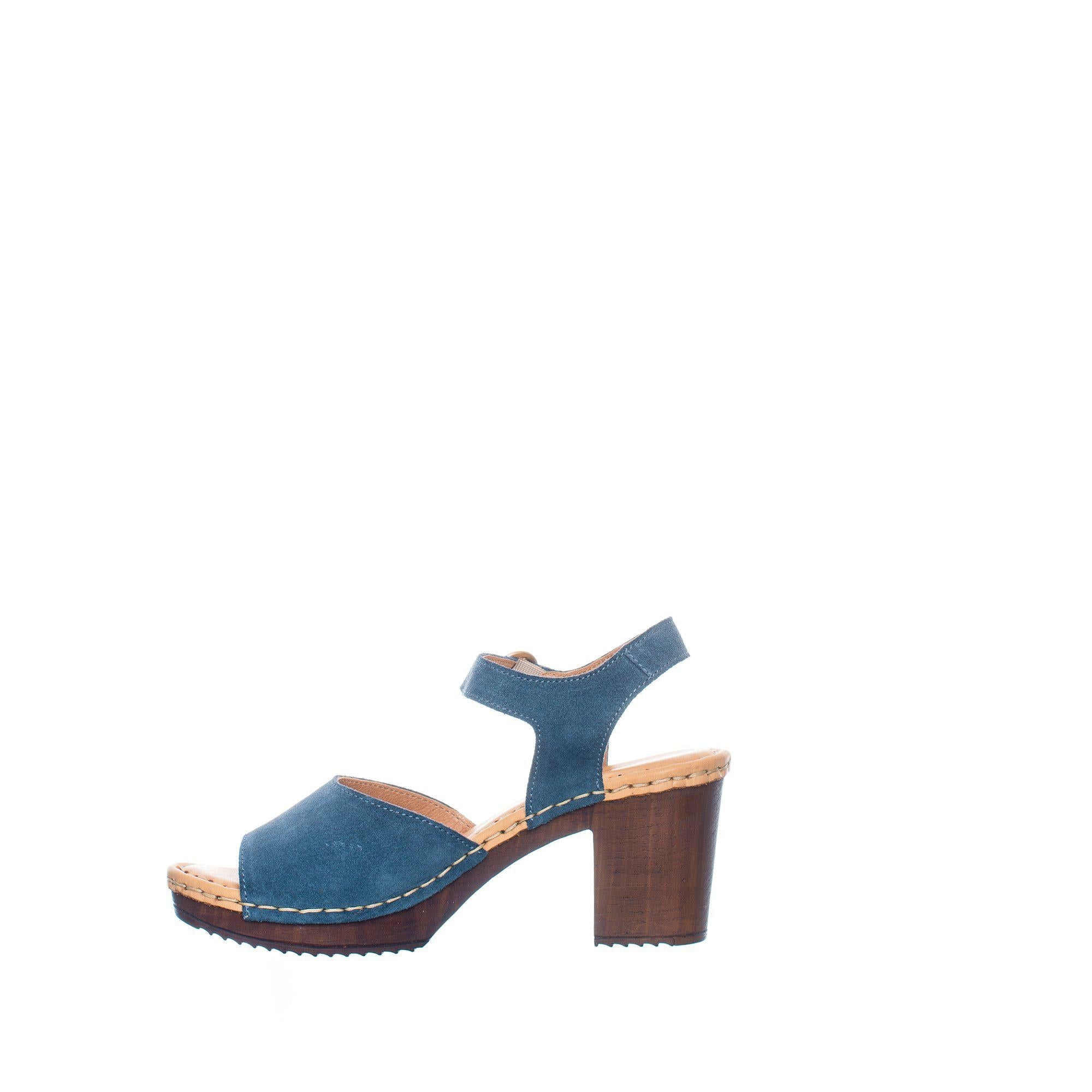Jeans Peep Toe Heeled Clogs - Last One (Size 41)