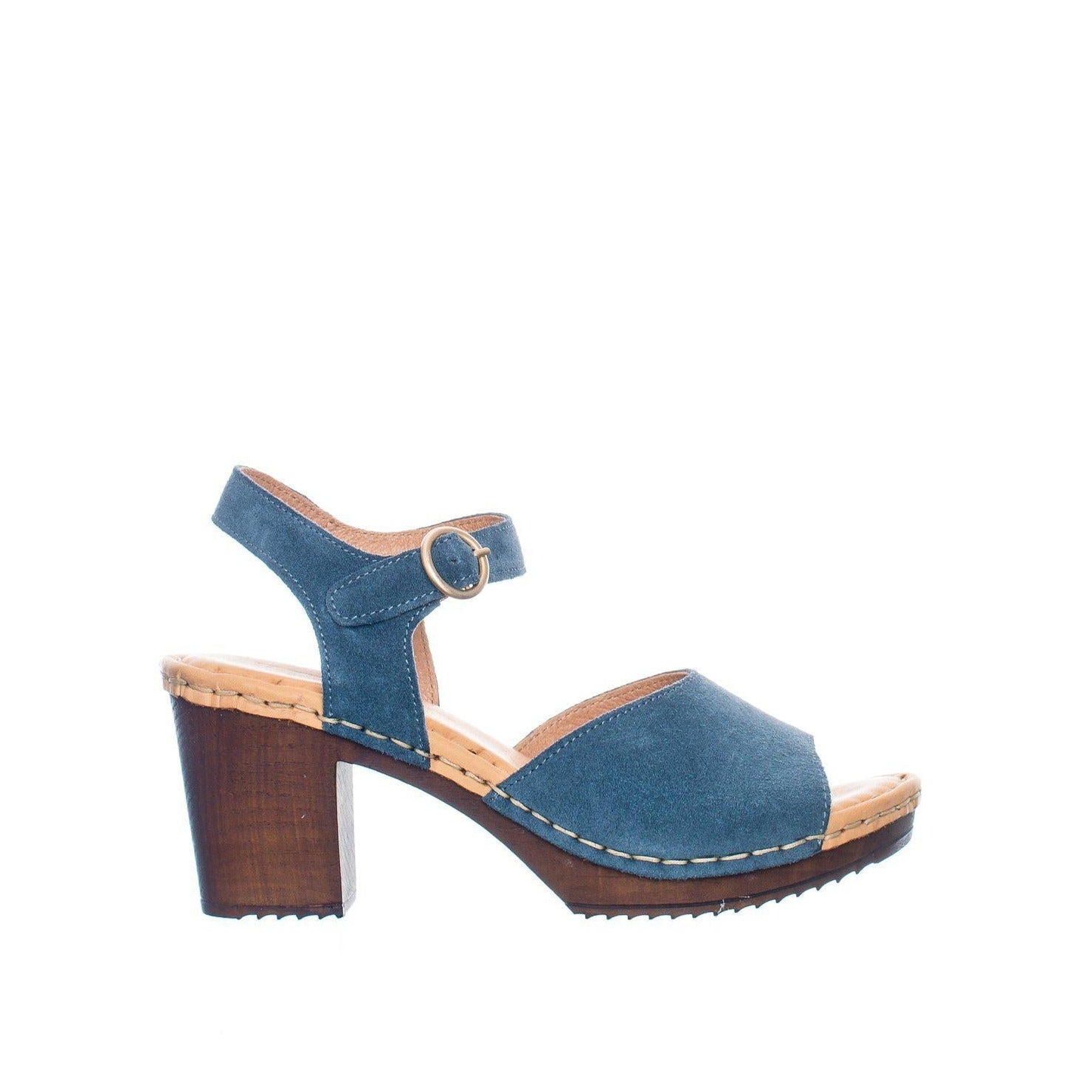 Jeans Peep Toe Heeled Clogs - Last One (Size 41)