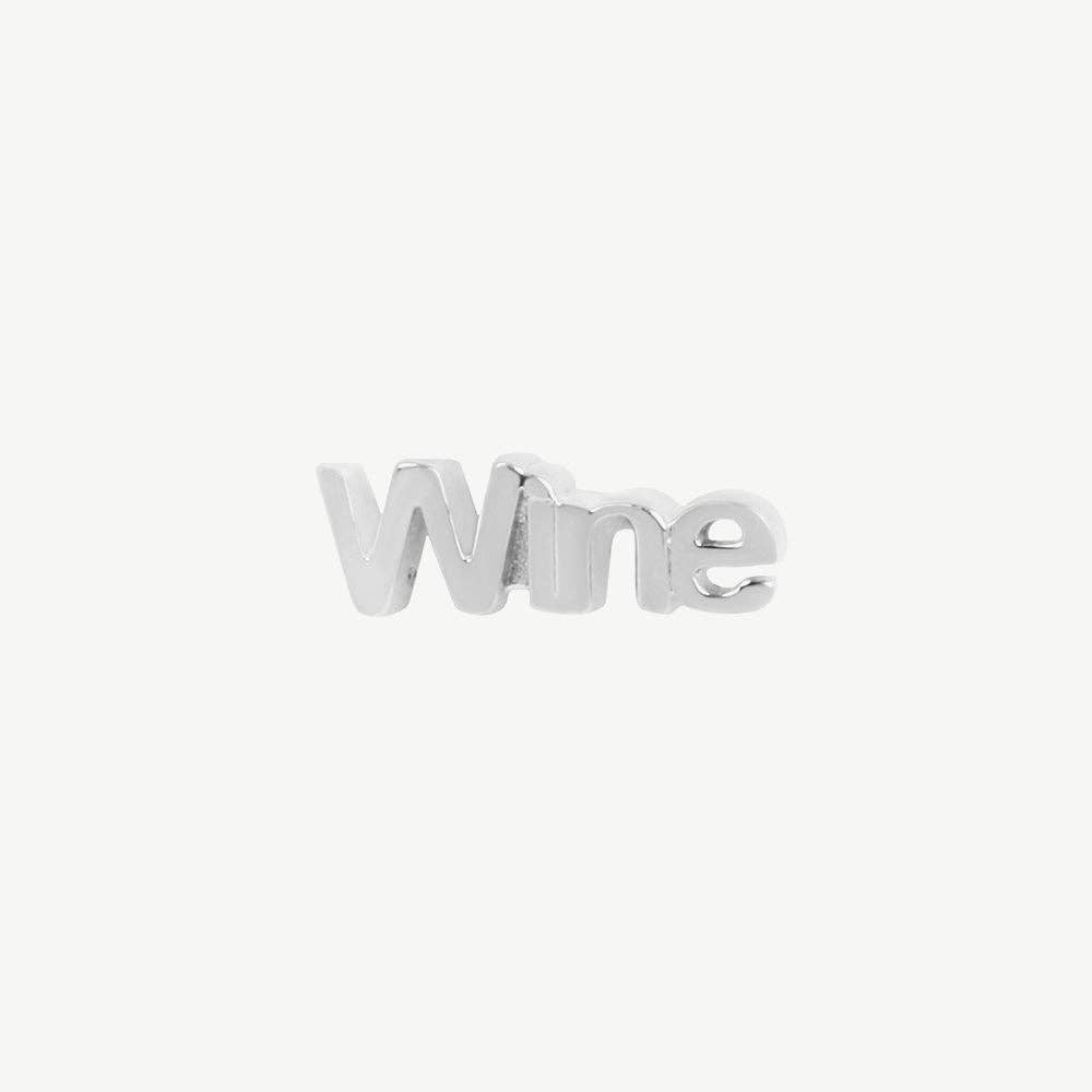 Sterling Silver Wine Stud