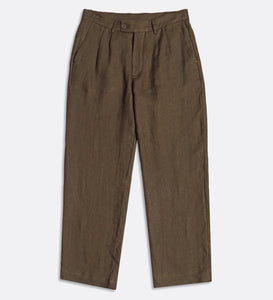Brown Pleated Trousers - Last Chance (Size Large)