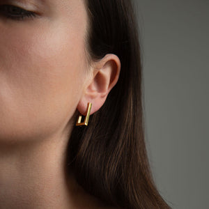 Gold Sage Hoop Earrings