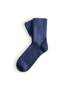 Smooth Knit Indigo Wool Socks (36-39)