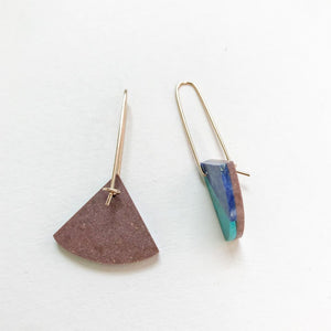 Lapis, Chrysocolla and Sandstone Earrings